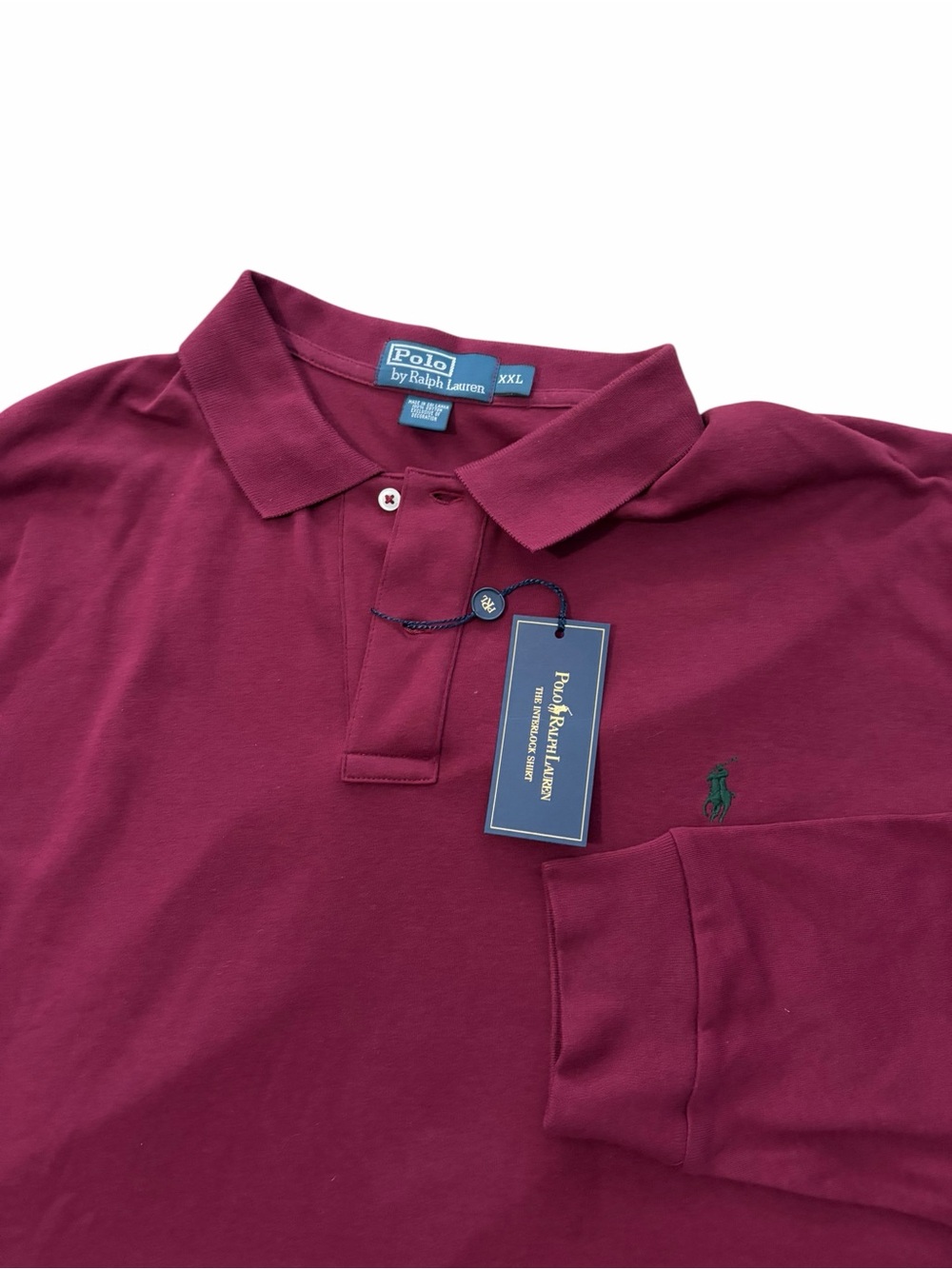 VTG NWT Polo Ralph Lauren The Interlock Shirt Men’s 2XL Burgundy Long Sleeve